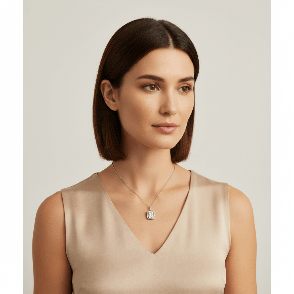 Emerald_Shape_Pave_Diamond_Pendant_On_Model