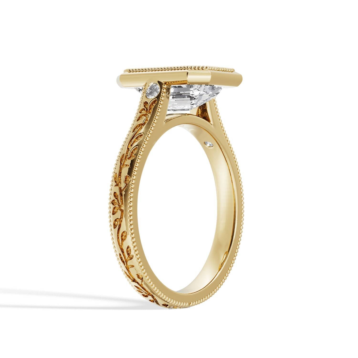 Engraved_Band_Emerald_Cut_Bazel_Setting_Lab Grown Diamond_Engagement_Ring_hero_yellow_gold.jpg