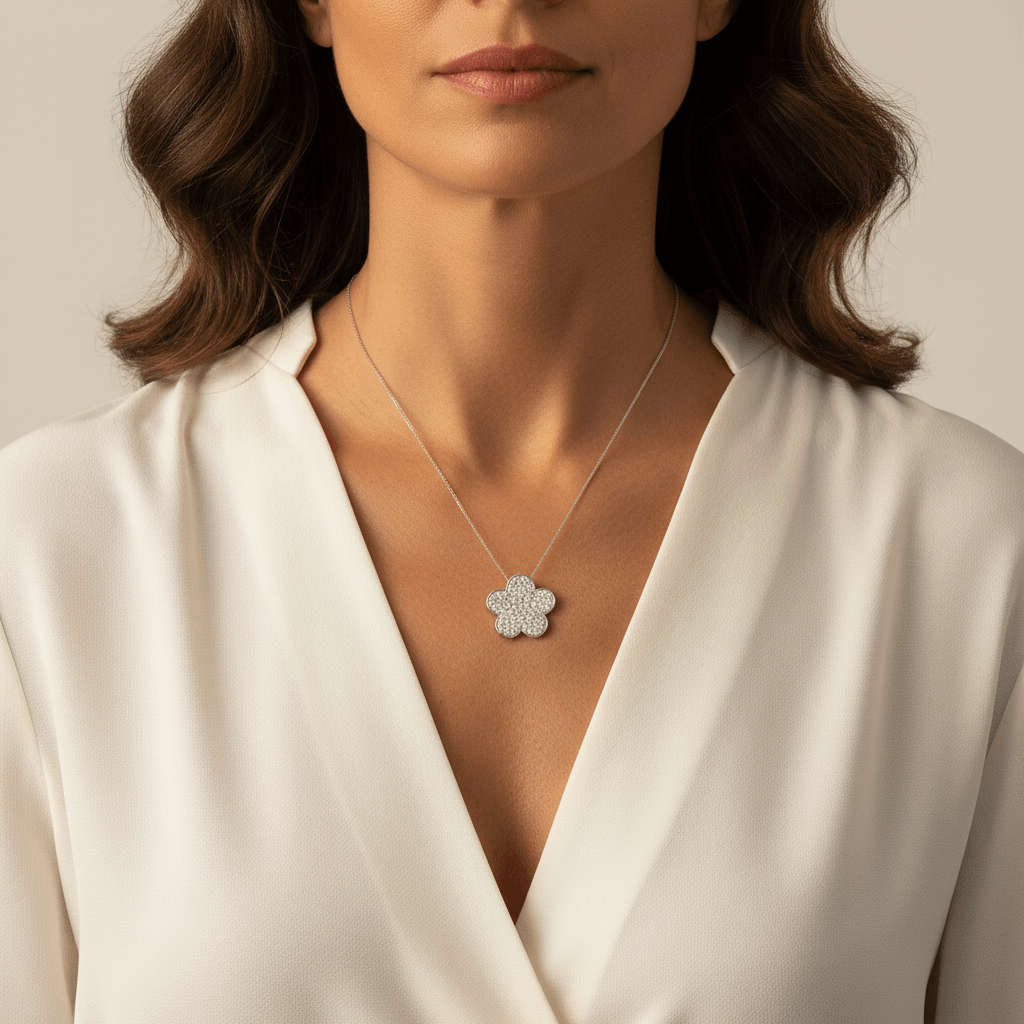 Five_Leaf_Pave_Diamond_Necklace_On_Model_2