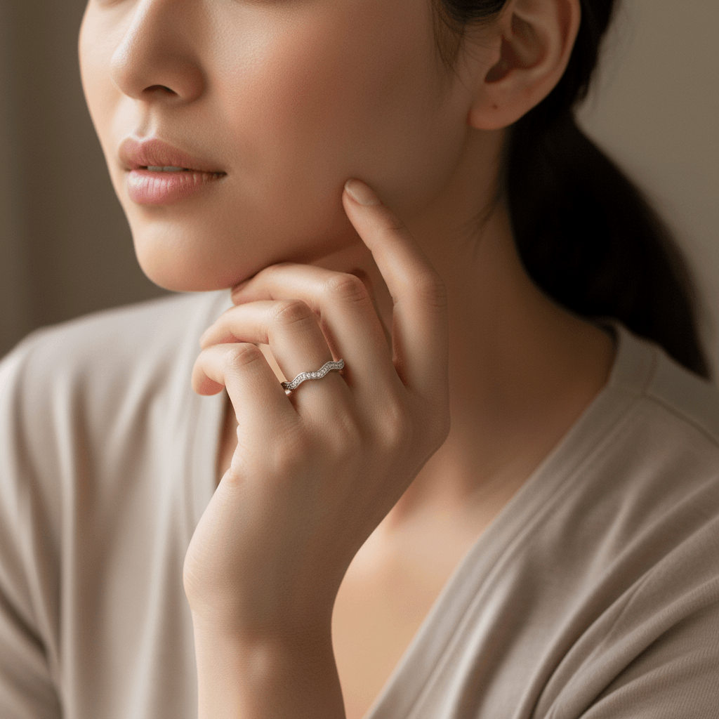 Flowing Diamond Wedding Ring - alternate view