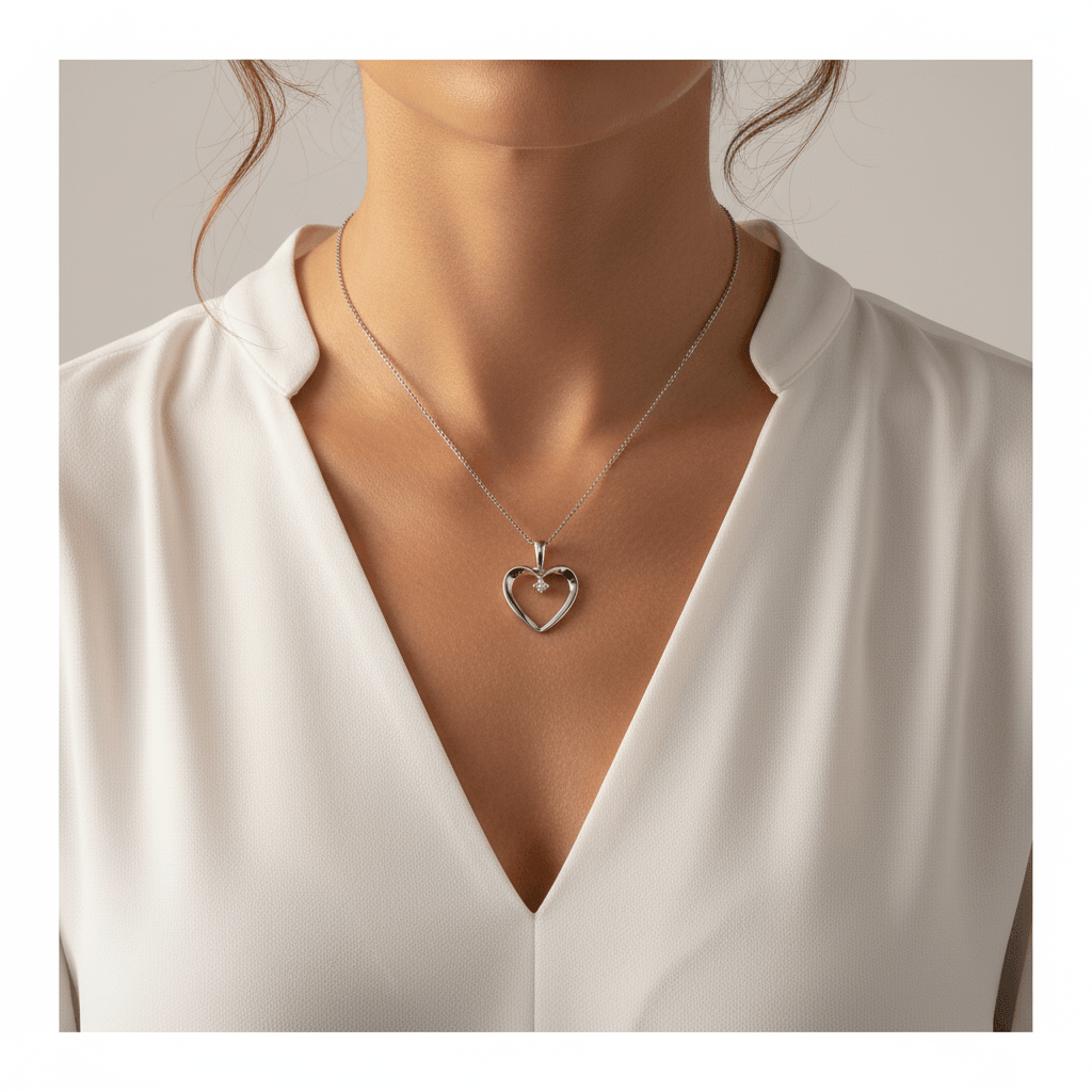 Heart_Centre_Set_Pave_Diamond_Necklace_On_Model_2