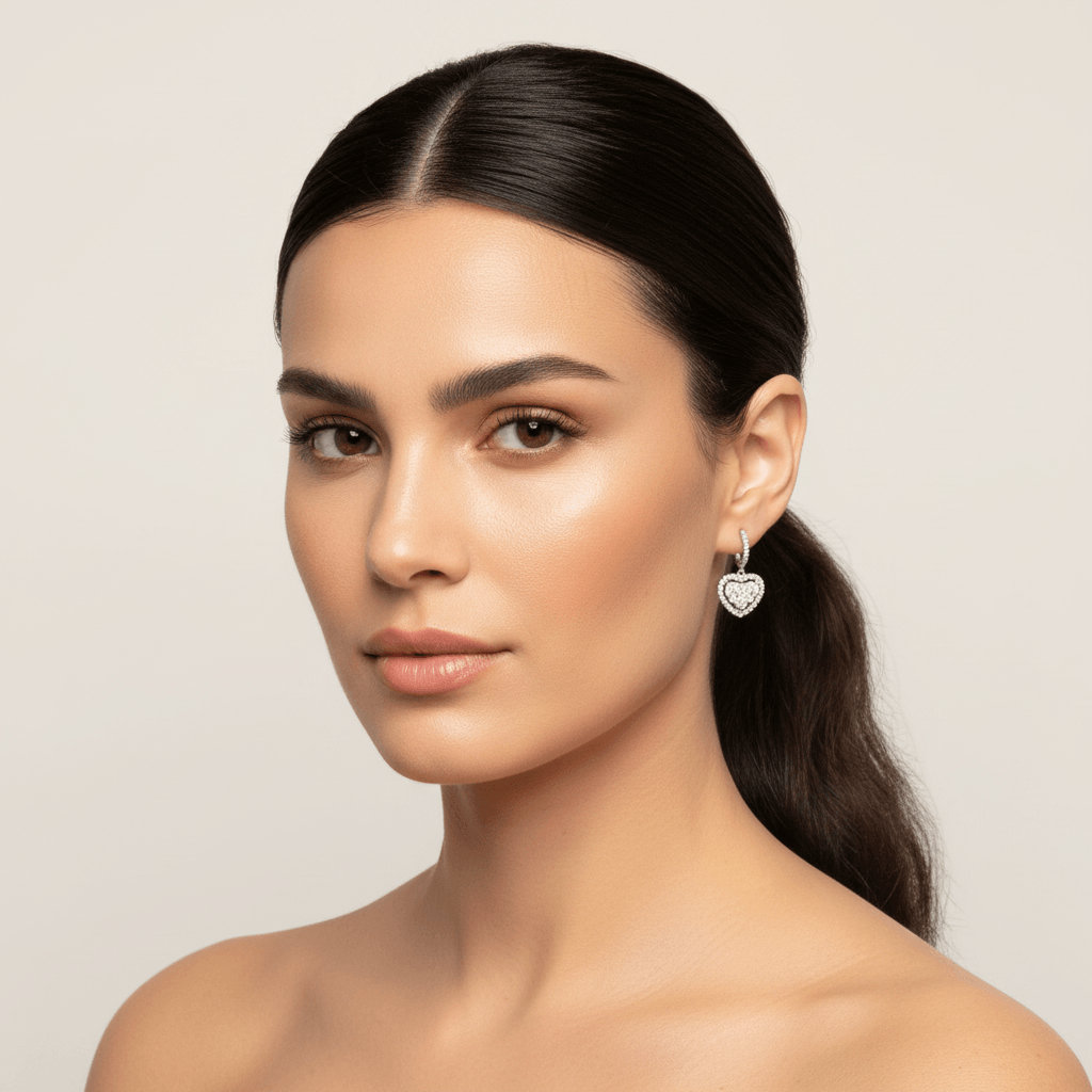 Heart_Diamonds_Drop_Earrings_On_Model