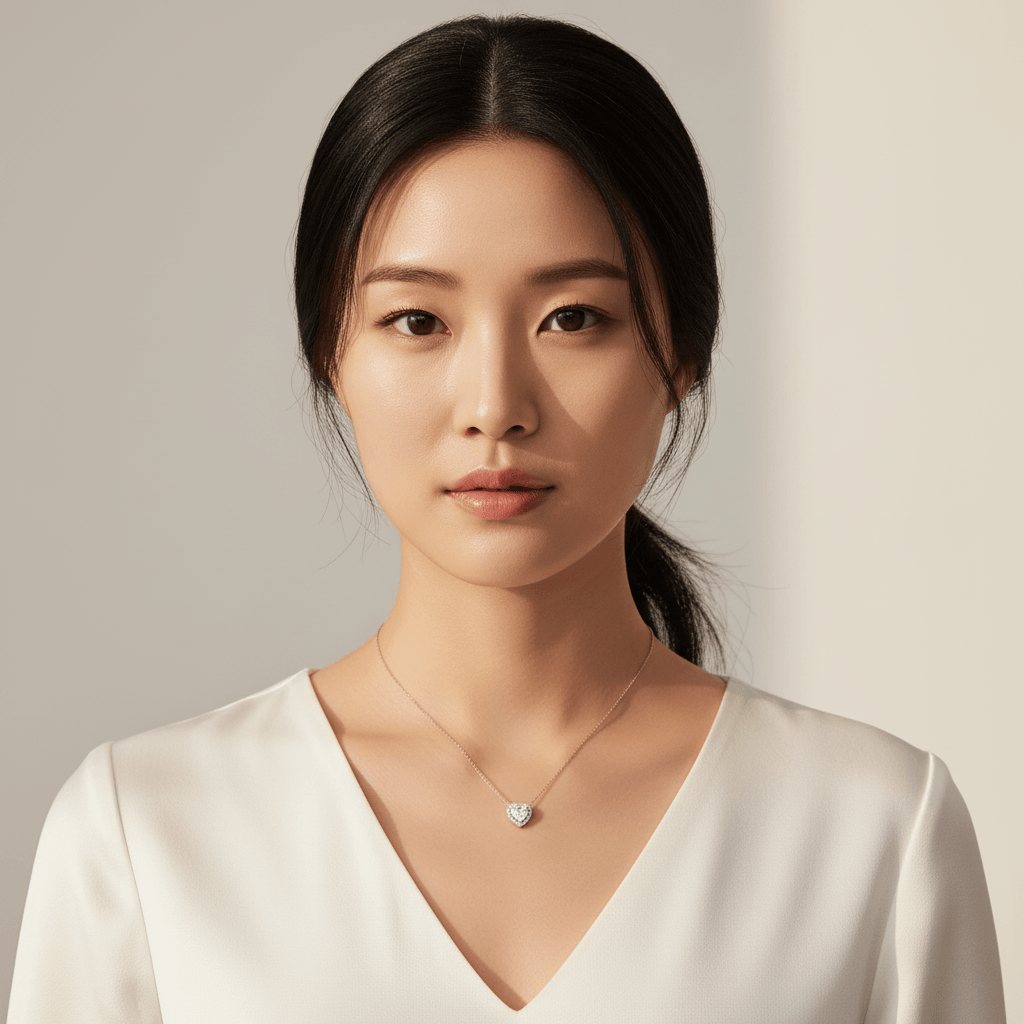 Heart_Shape_Halo_Diamond_Pendant_On_Model