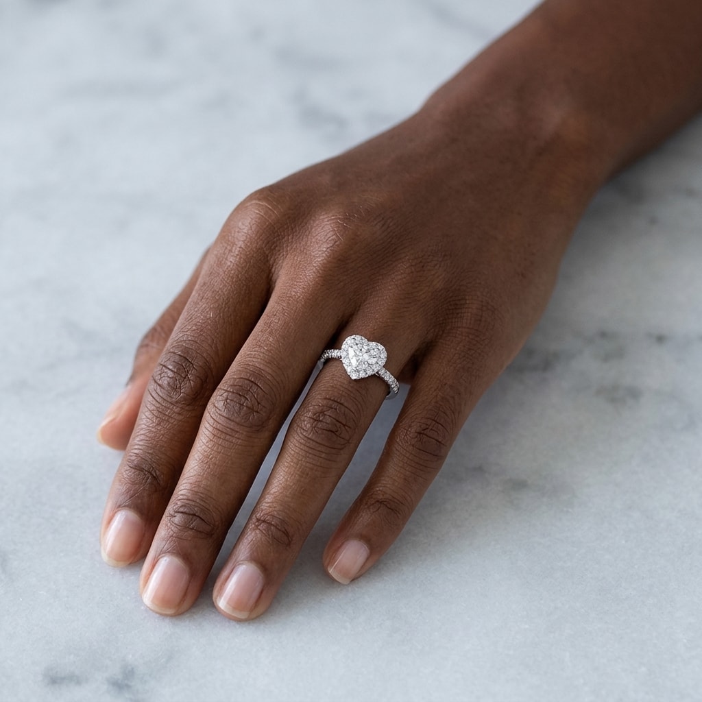 Heart_Shape_Halo_Lab_Grown_Diamond_Engagement_Ring_On_Hand