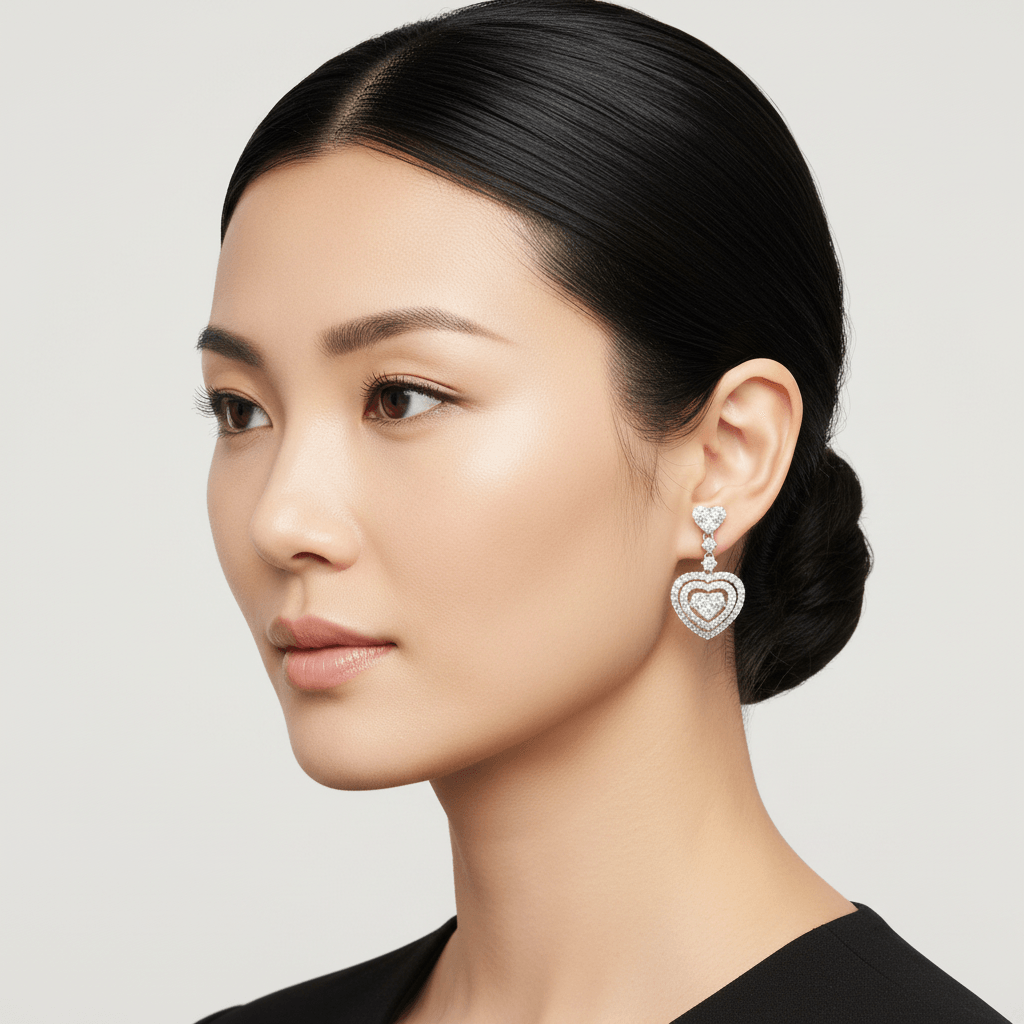 Heart_Shape_Moveable_Diamond_Drop_Earrings_On_Model_2