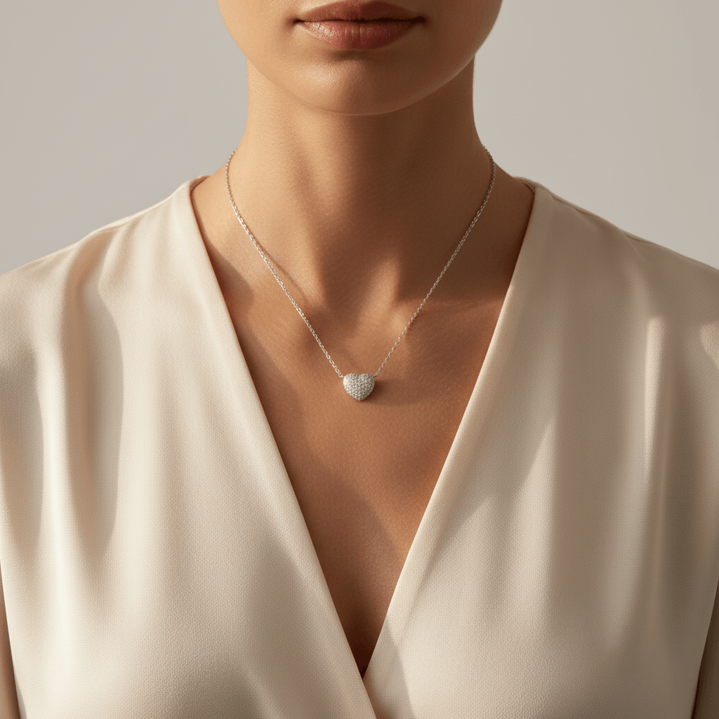 Heart_Shaped_Fixed_Pave_Diamond_Necklace_On_Model_2