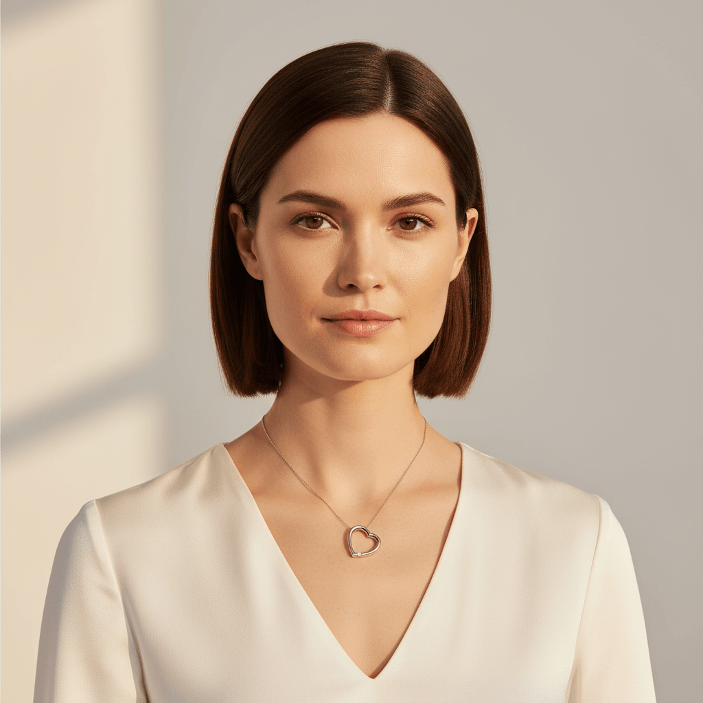 Heart_Shaped_Single_Diamond_Pendant_On_Model
