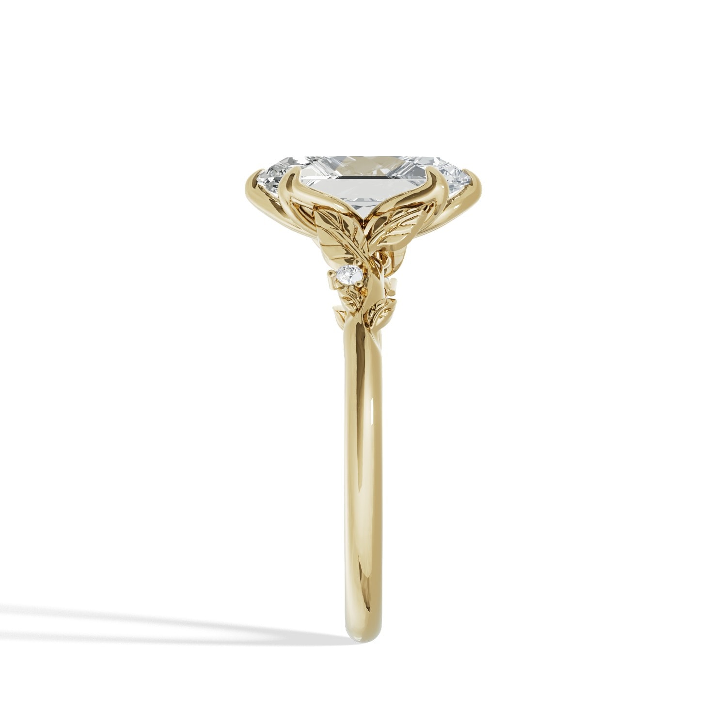 Hexagonal_Diamond_Set_Leafs_Band_Engagement_Ring_side_view_yellow_gold.jpg
