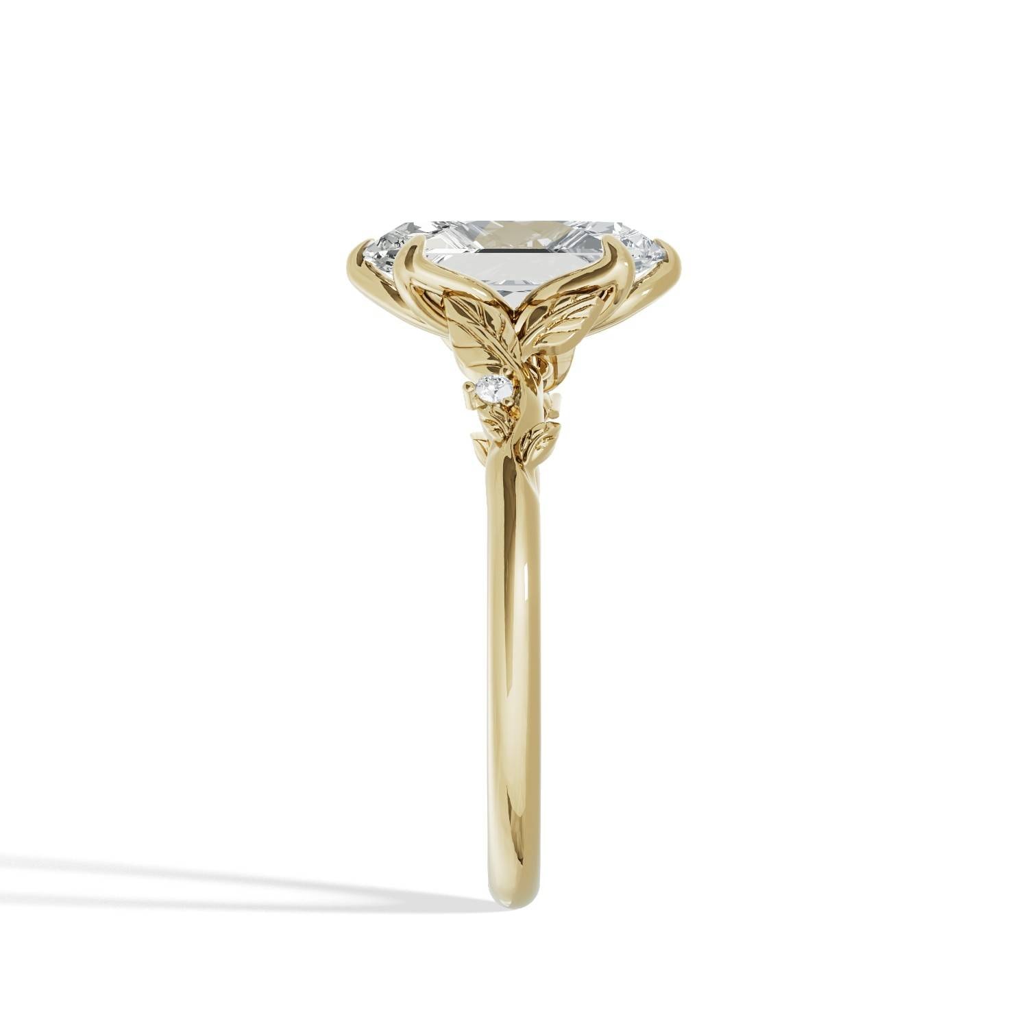 Hexagonal_Diamond_Set_Leafs_Band_Engagement_Ring_side_view_yellow_gold.jpg