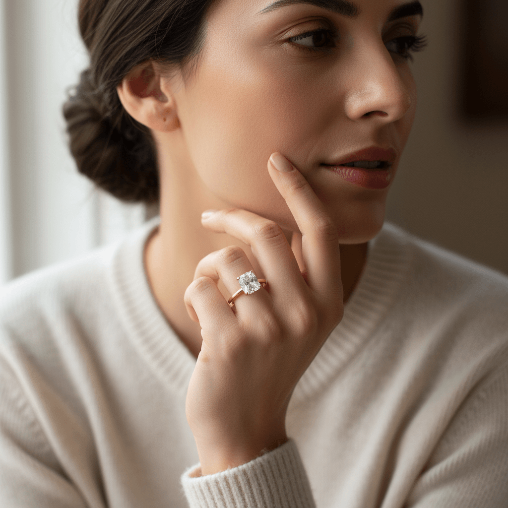 Horizontal_Radiant_Cut_Solitaire_Lab_Grown_Platinum_Diamond_Engagement_Ring_On_Model