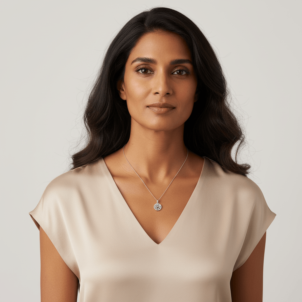 Knitted_Design_Diamond_Pendant_On_Model