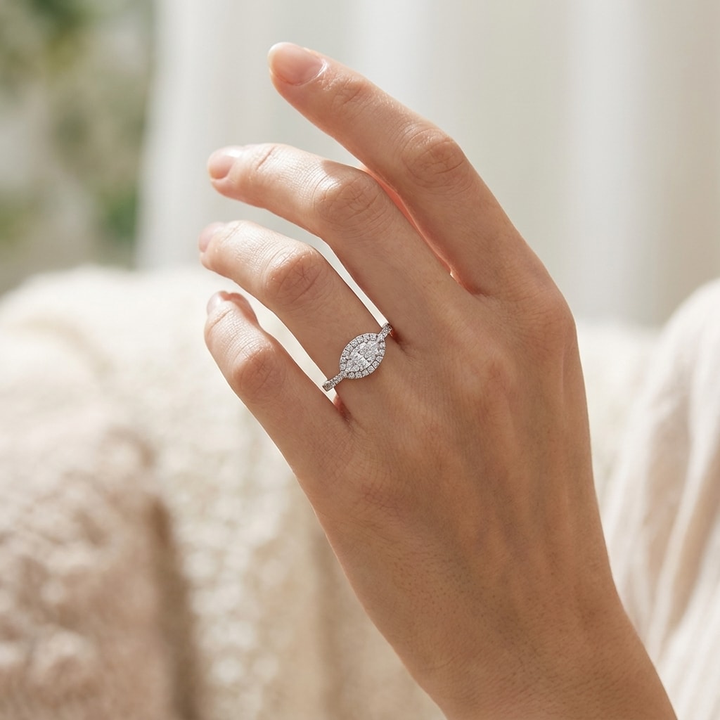 Lab_Grown_Marquise_Cut_Horizontal_Diamond_Halo_Engagement_Ring_On_Hand