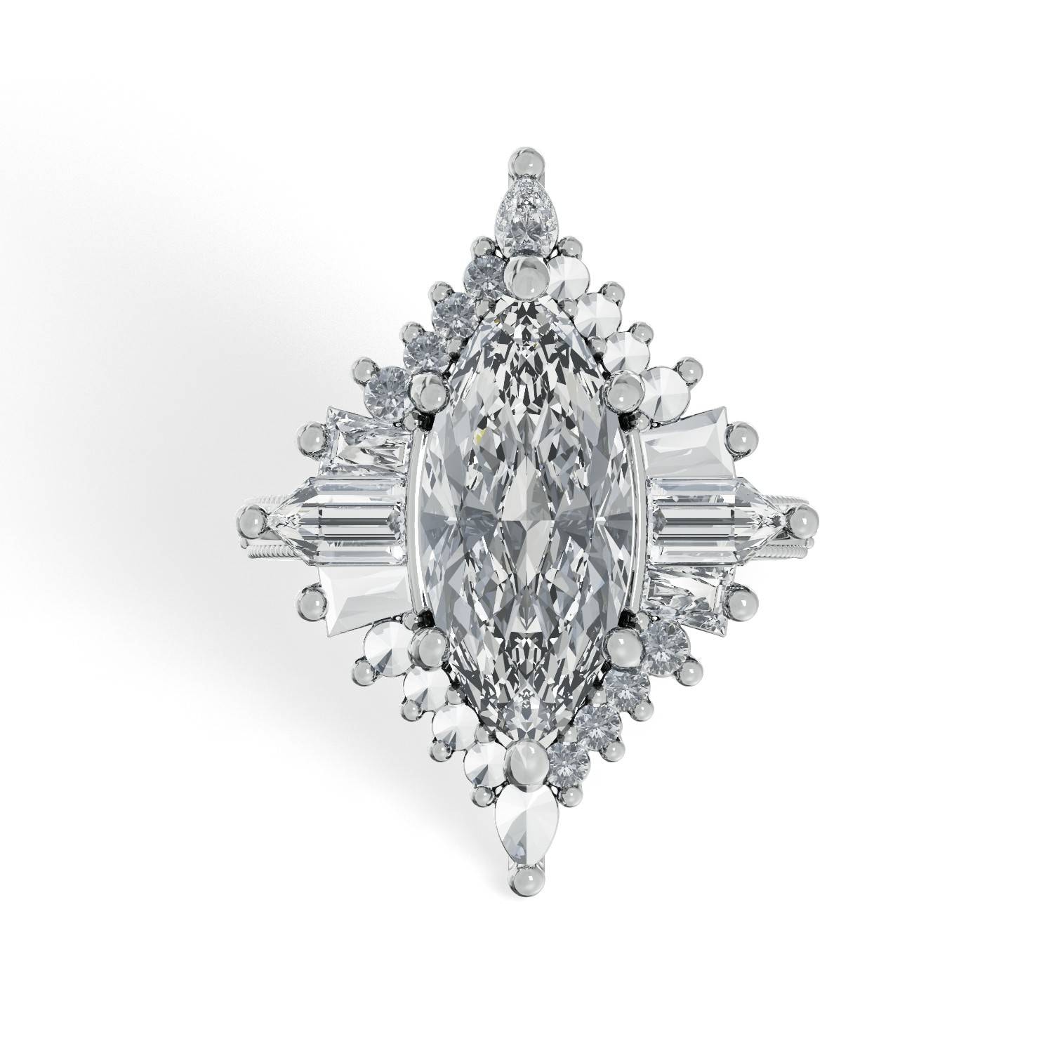 Marquise_Cluster_Antique_Diamond_Engagement_Ring_front_view_platinum.jpg