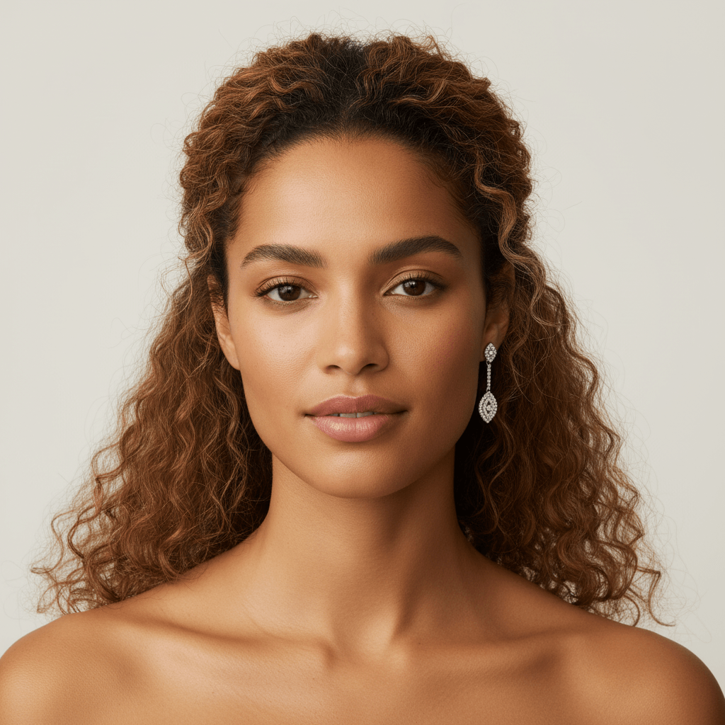 Marquise_Shape_Bar_Set_Pave_Drop_Diamond_Earrings_On_Model