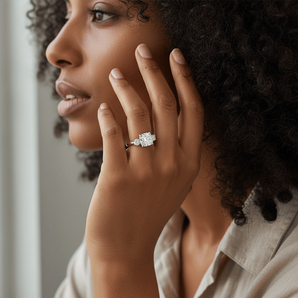 Meghan Markle Platinum Diamond Engagement Ring view 2