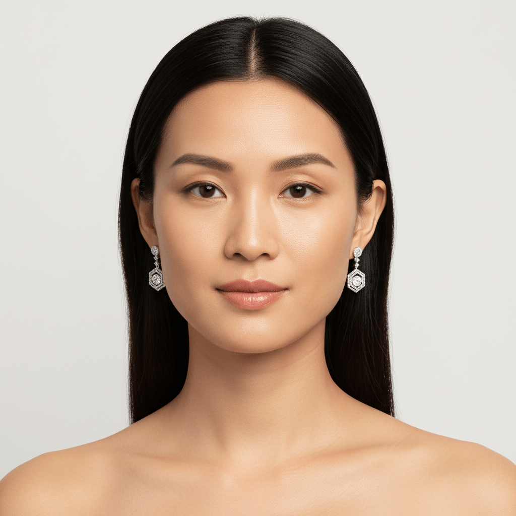 Moveable_Drop_Diamond_Earrings_On_Model