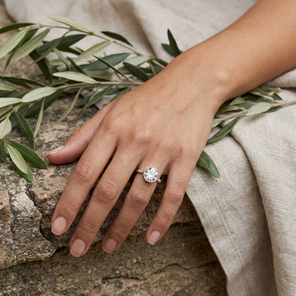 Old_Cut_Lab_Grown_Platinum_Diamond_Vintage_Engagement_Ring_On_Hand