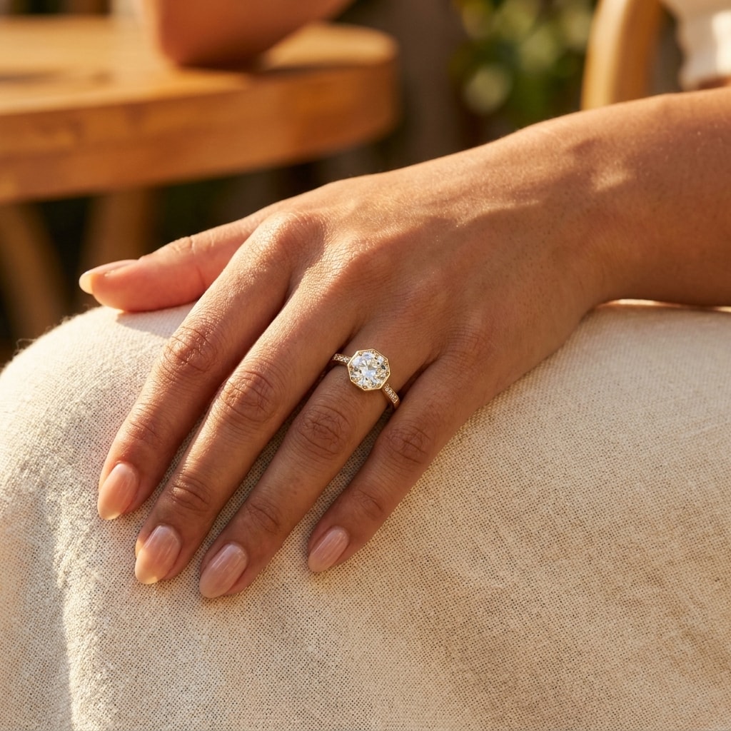 Old_Cut_Diamond_Vintage_Engagement_Ring_On_Hand