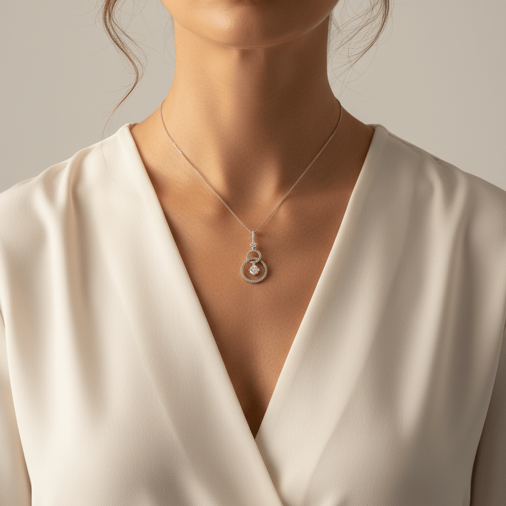 Open_Circle_Drop_Diamond_Pendant_On_Model_2