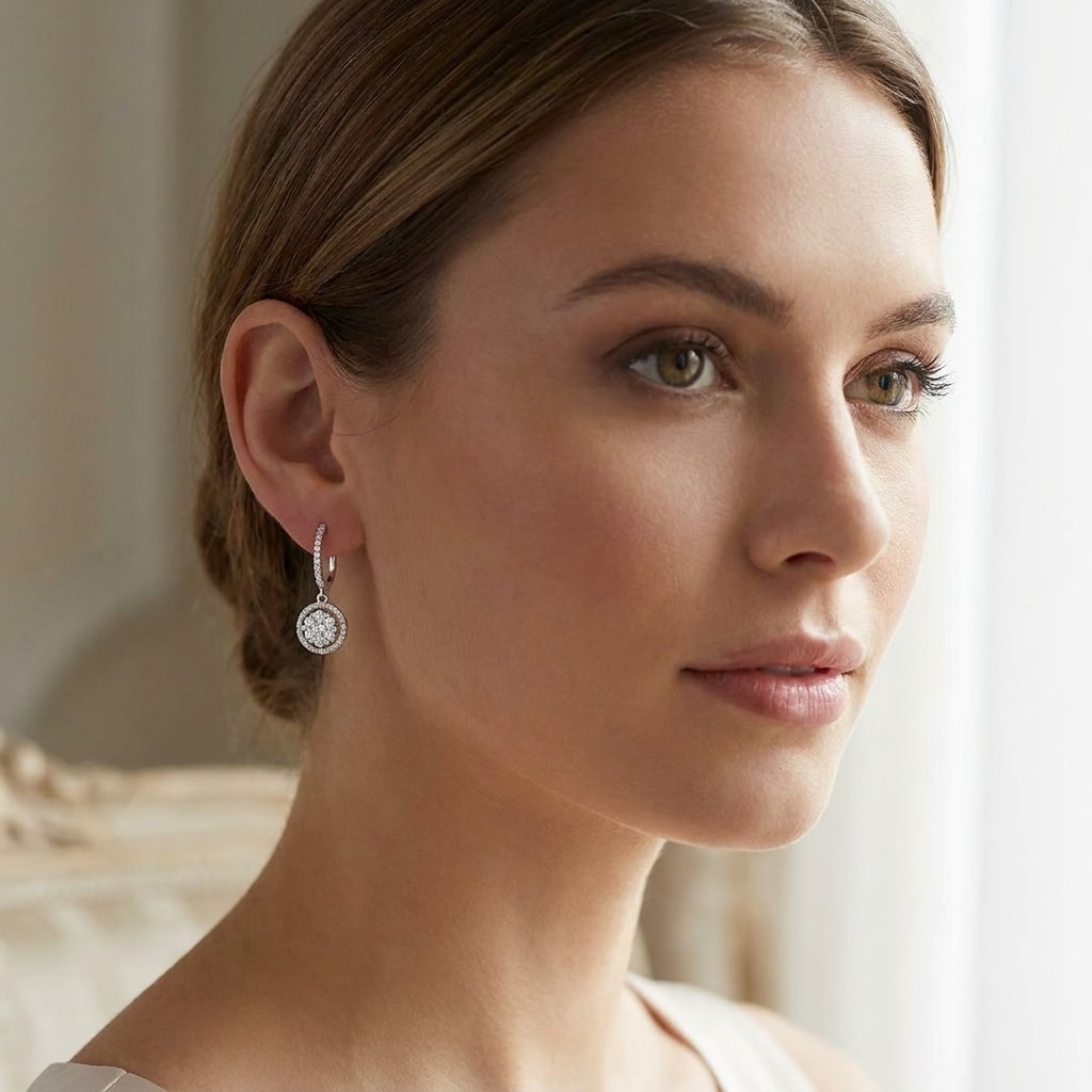 Open_Halo_Drop_Hoops_Diamond_Earring_On_Model