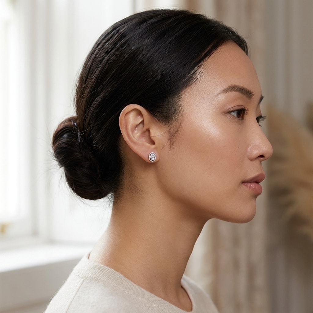 Open_Halo_Pave_Diamond_Earrings_Studs_On_Model_2