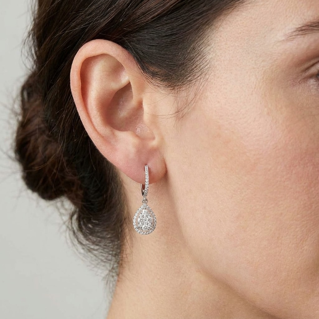 Open_Halo_Pave_Drop_Hoops_Diamond_Earrings_On_Model