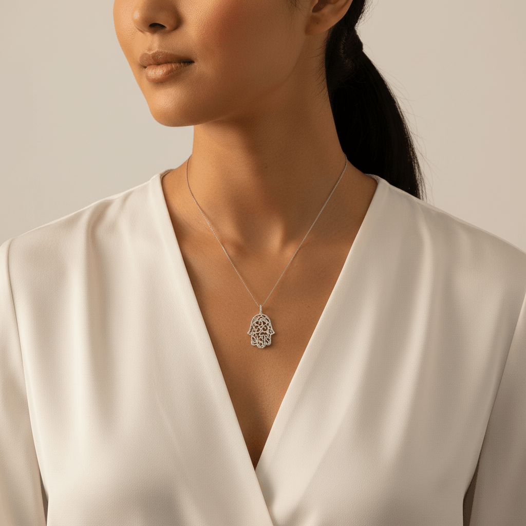 Open_Hamsa_Diamond_Necklace_On_Model_2