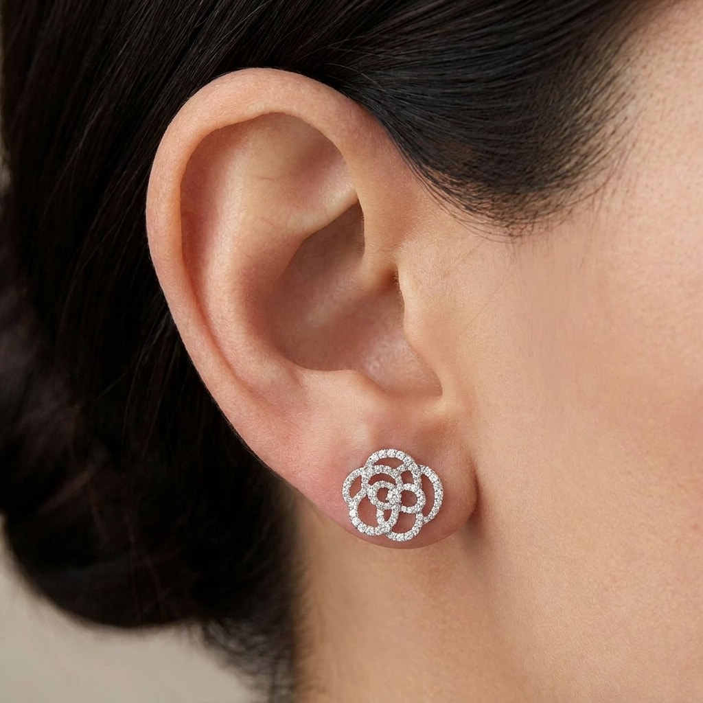 Open_Rose_Shape_Diamond_Earrings_Studs_Zoom