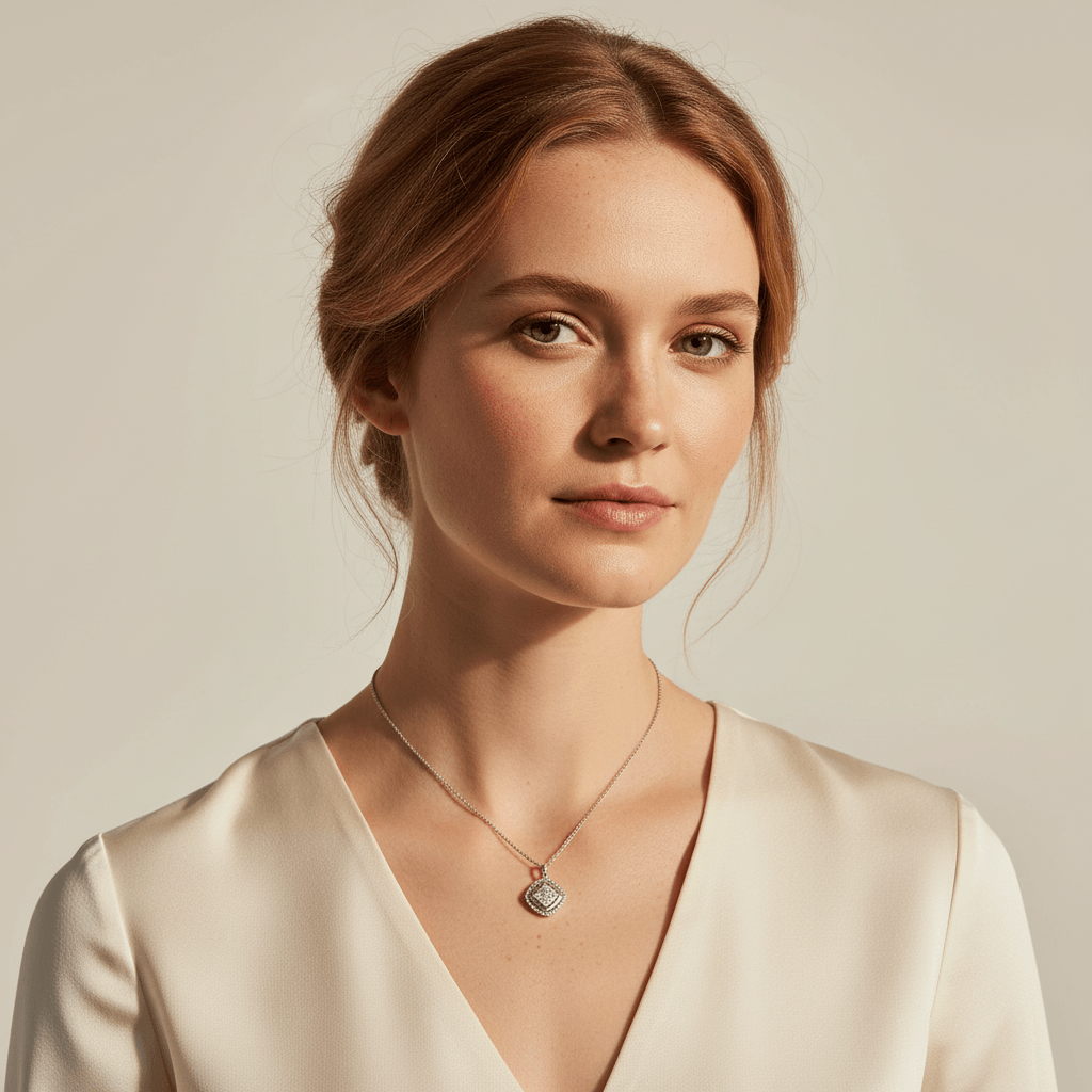 Outer_Halo_Cushion_Diamond_Pendant_On_Model
