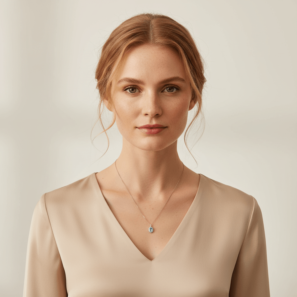 Oval_Cut_Aquamarine_Halo_Diamond_Pendant_On_Model