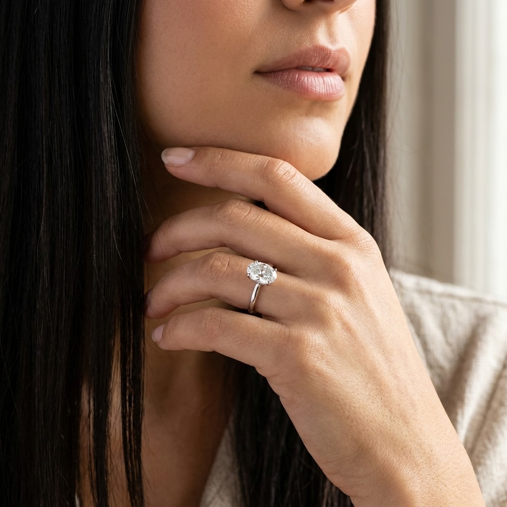 Oval_Floating_Solitaire_Diamond_Engagement_Ring_On_Model