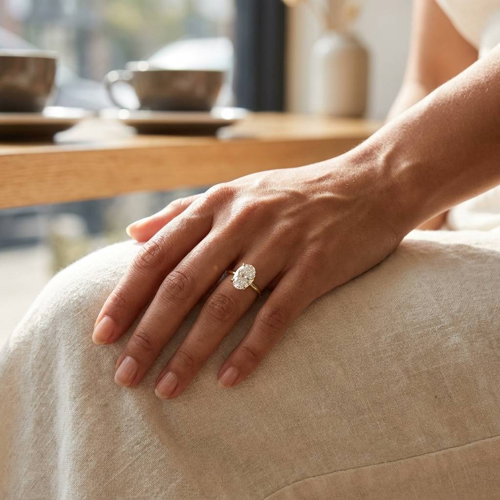 Oval_Shape_Rose_Gold_Solitaire_Lab_Grown_Diamond_Engagement_Ring_On_Hand