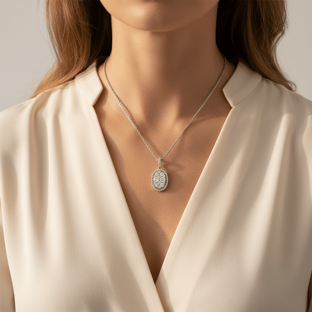 Oval_Shaped_Medium_Halo_Pave_Diamond_Pendant_On_Model_2