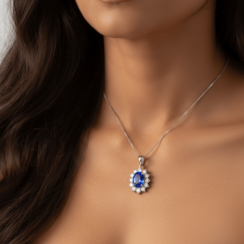 Oval_Tanzanite_12_Stone_Cluster_Diamond_Pendant_Zoom
