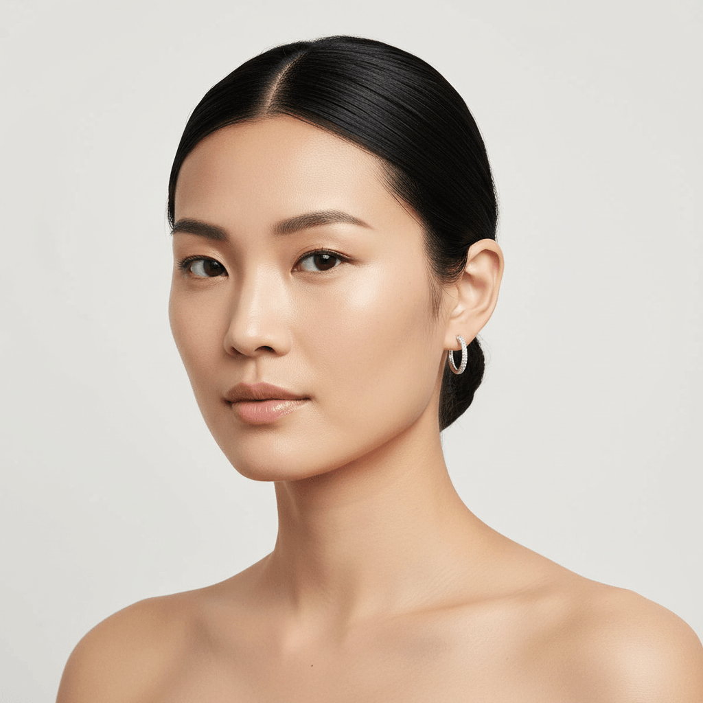Pave_Set_Diamond_Hoops_Earrings_On_Model