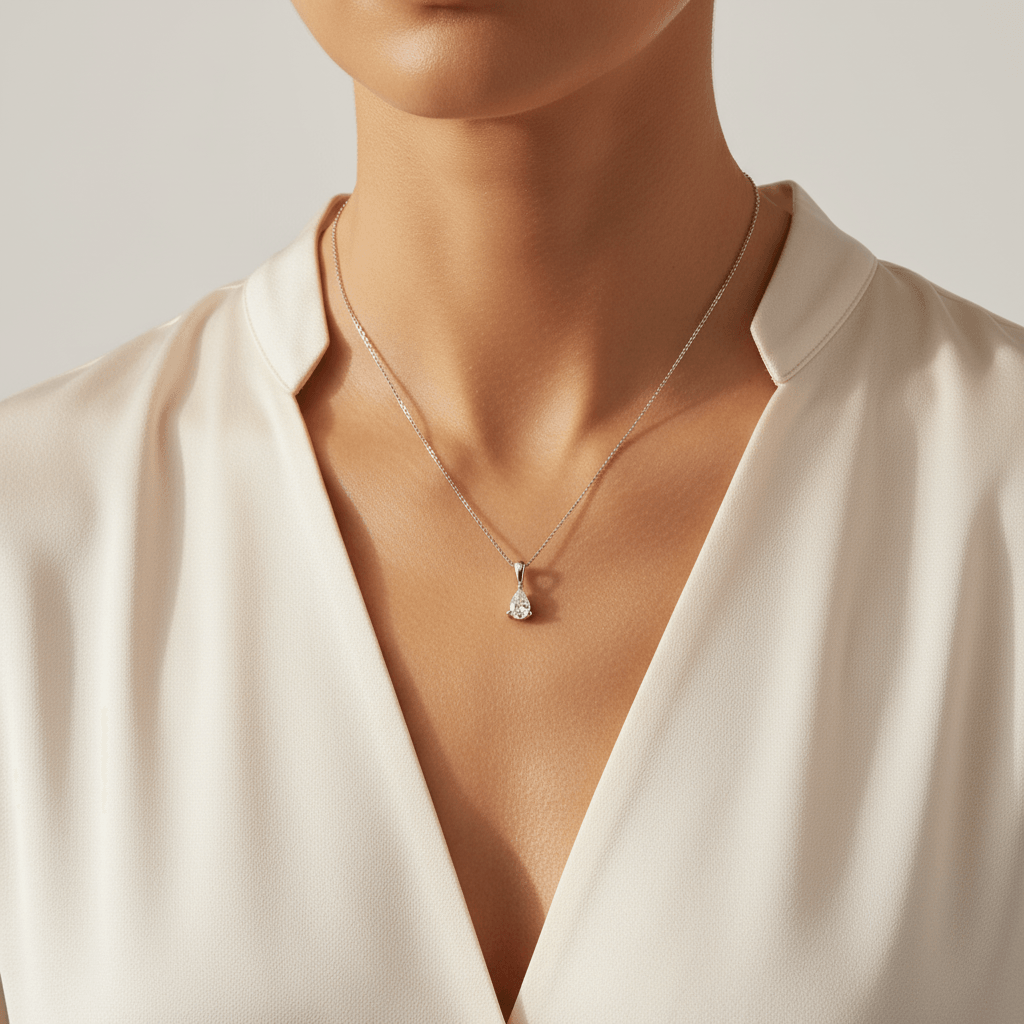 Pear_Shape_Diamond_Pendant_On_Model_2