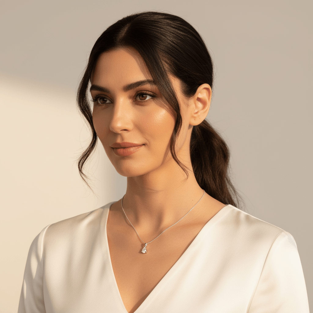 Pear_Shape_Diamond_Pendant_On_Model