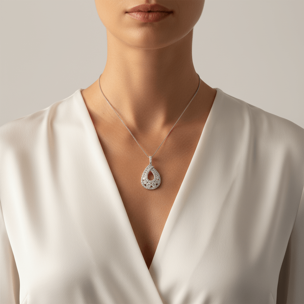 Pear_Shape_Round_Pave_Diamond_Pendant_On_Model_2