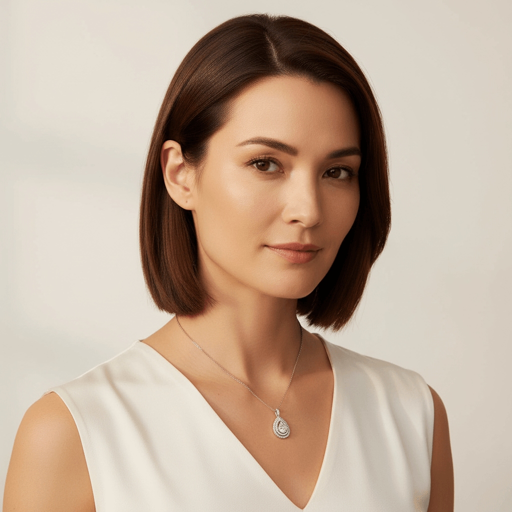Pear_Shaped_Double_Halo_Diamond_Pendant_On_Model