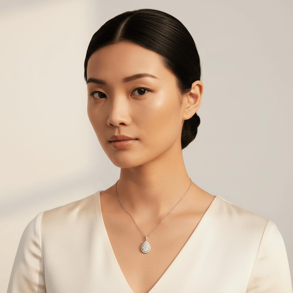 Pear_Shaped_Halo_Pave_Diamond_Pendant_On_Model
