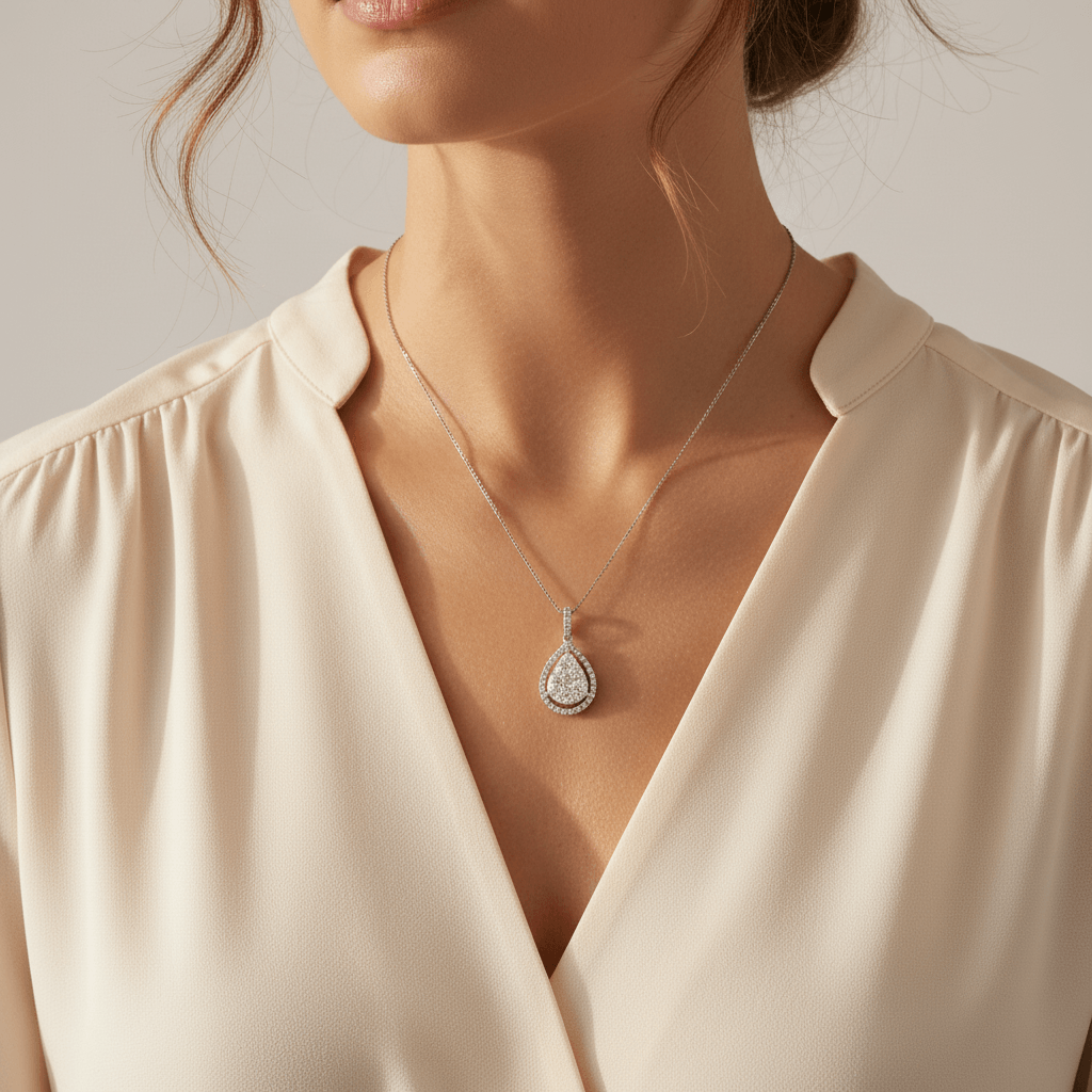 Pear_Shaped_Open_Halo_Pave_Diamond_Pendant_On_Model_2