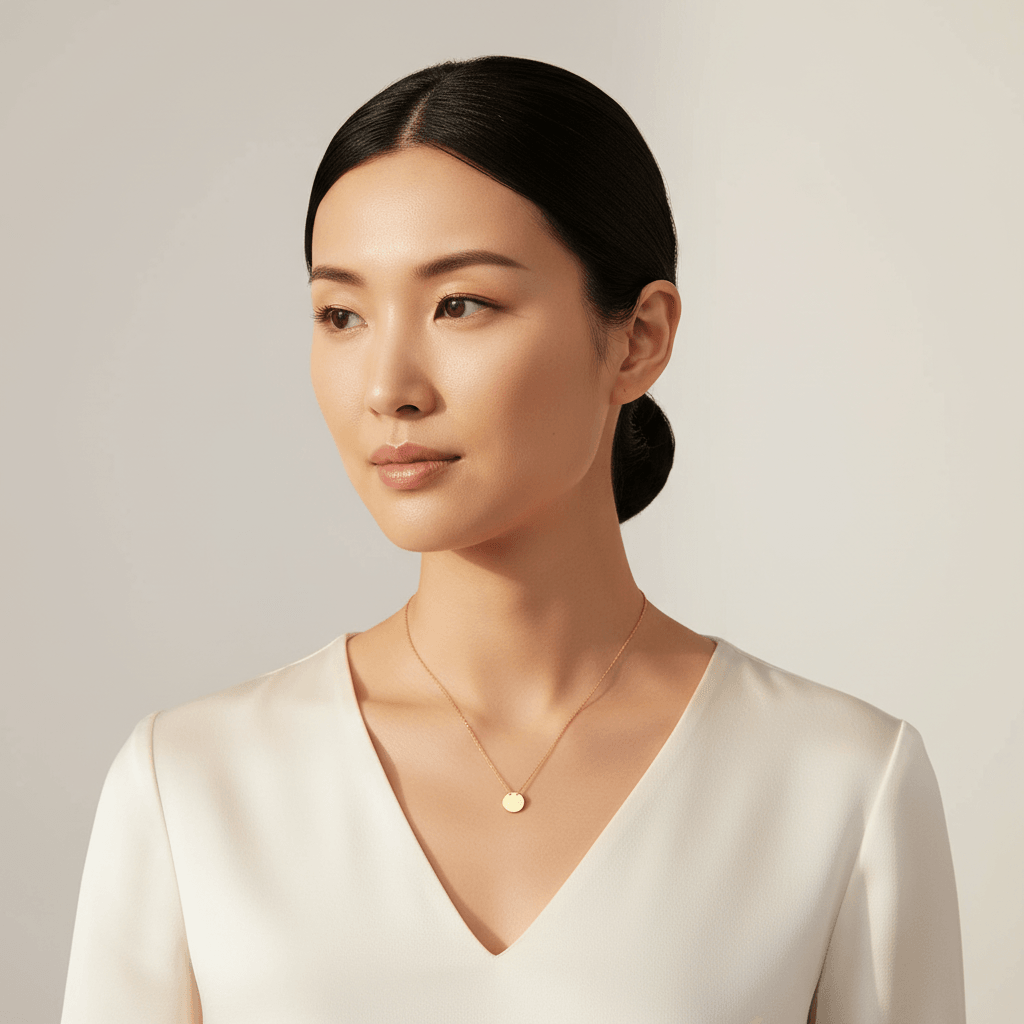 Personalized_Round_Gold_Pendant_On_Model