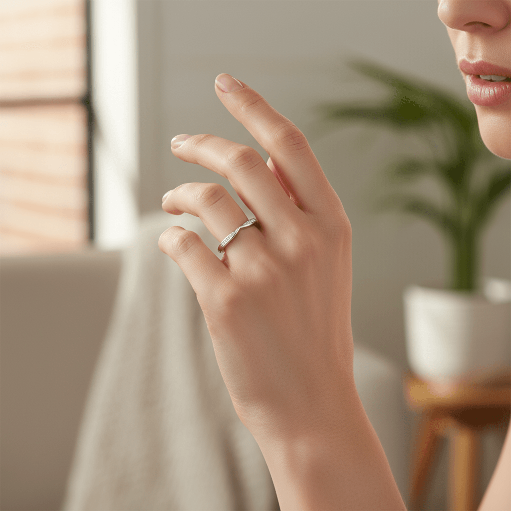 Pointed_Diamond_Wedding_Ring_On_Hand