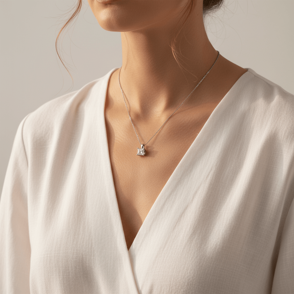 Princess_Cut_Diamond_Solitaire_Pendant_On_Model_2