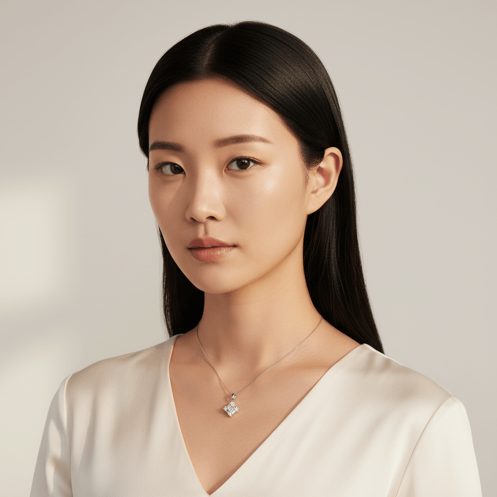 Princess_Cut_Round_Baguette_Cuts_Diamond_Pendant_On_Model