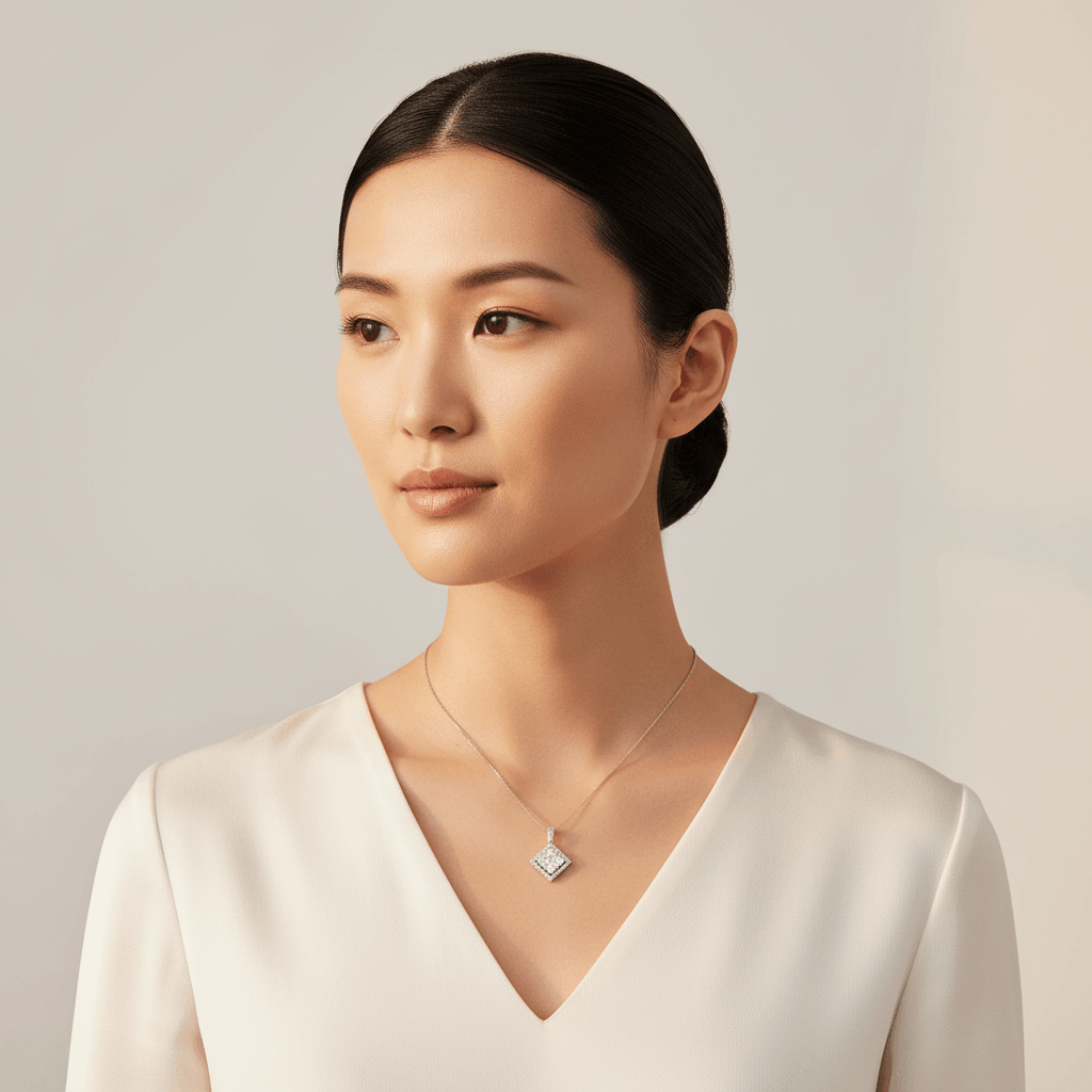 Princess_Shape_Pave_Diamond_Pendant_On_Model