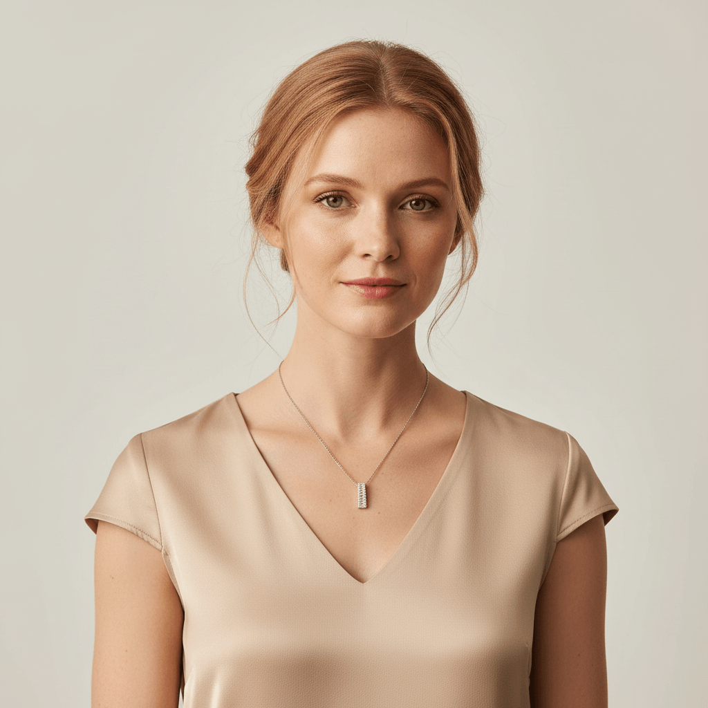 Round_Baguette_Cut_Graduating_Drop_Diamond_Pendant_On_Model