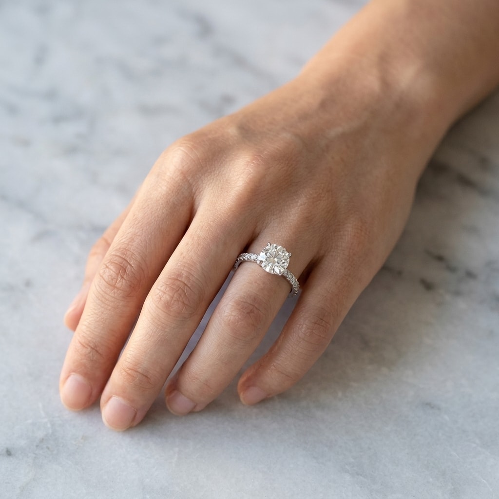 Round_Contemporary_Micro_Set_Engagement_Ring_On_Hand