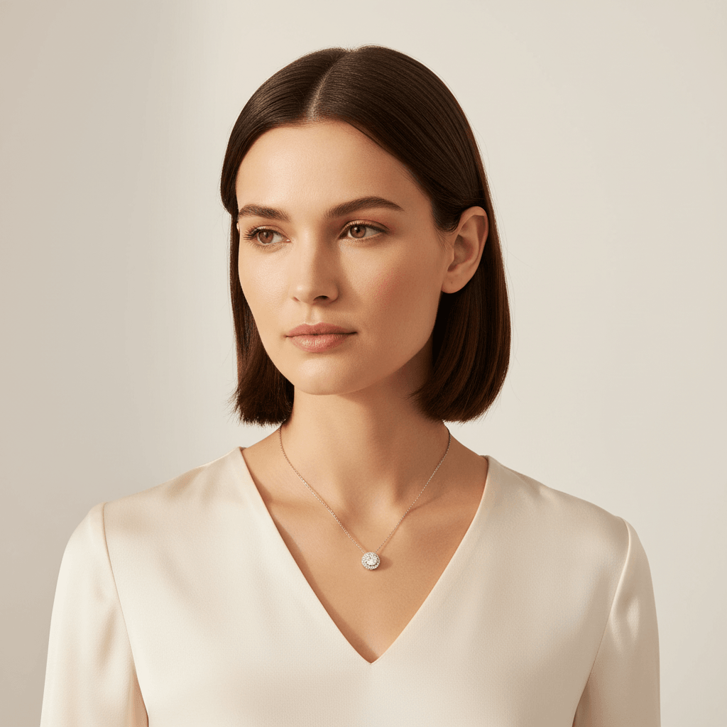Round_Diamond_Double_Halo_Pendant_On_Model