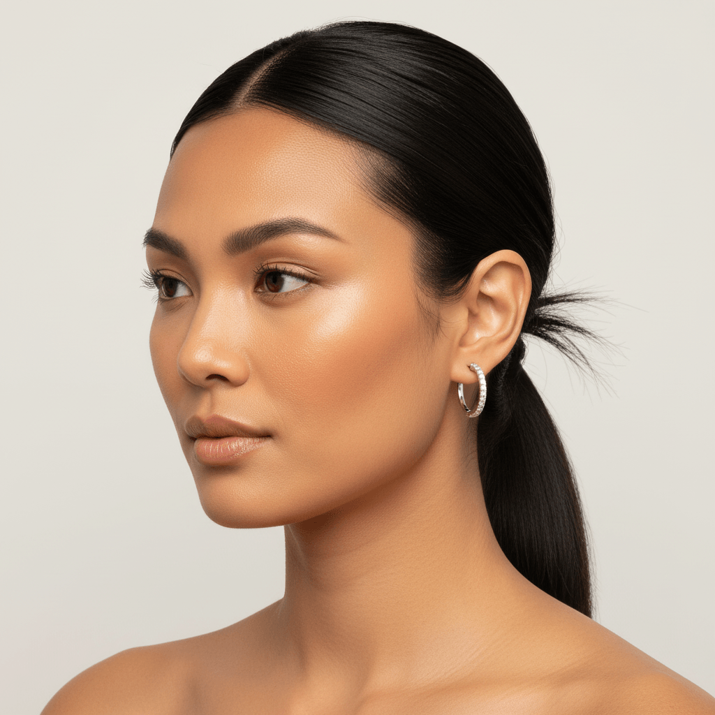 Round_Micro_Set_Diamond_Hoops_Earrings_On_Model_2